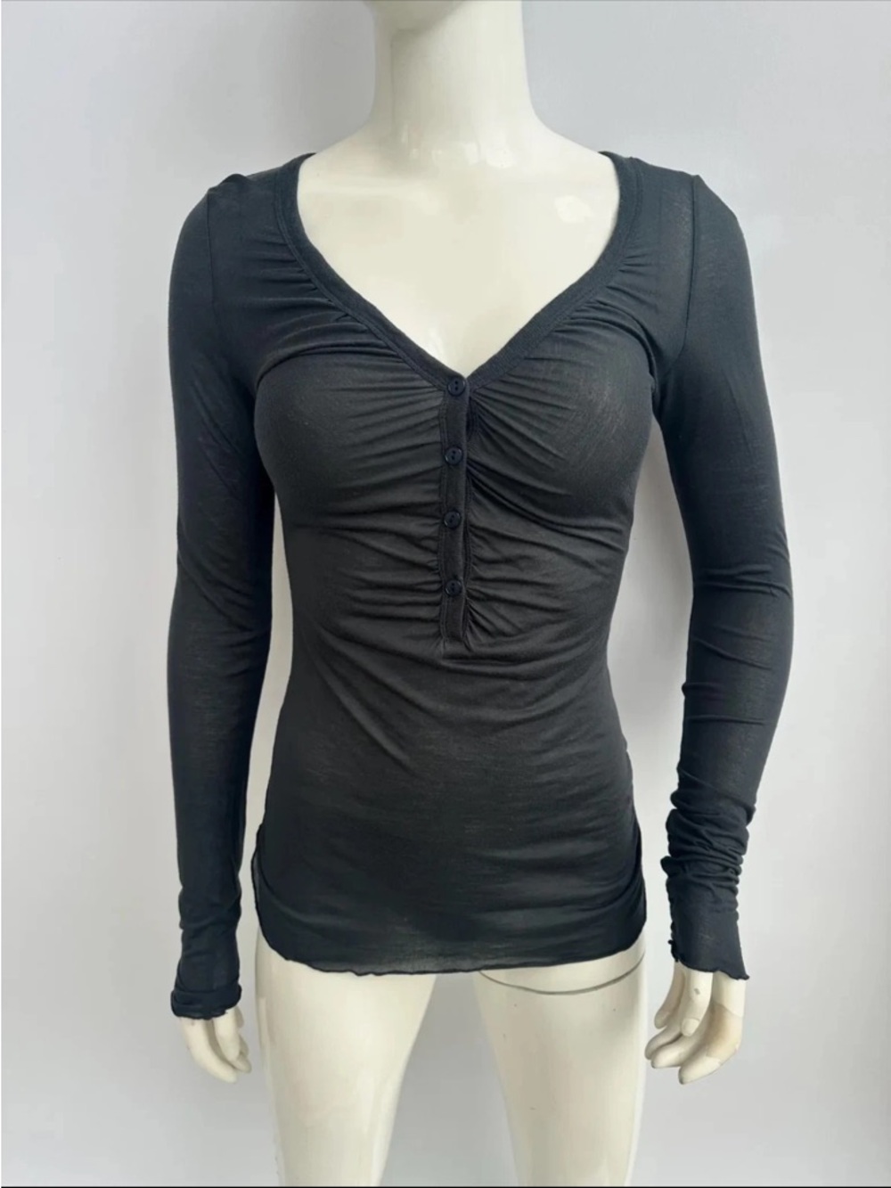 Y2k Vintage Miss Sixty Button V-neck Top Long Sleeve